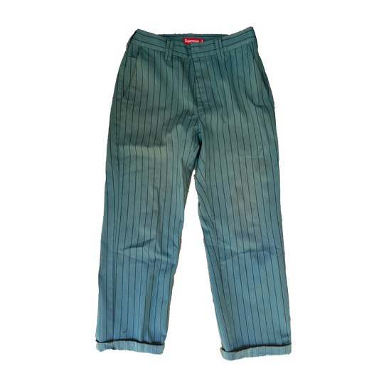 Supreme Pinstripe Pants Teal