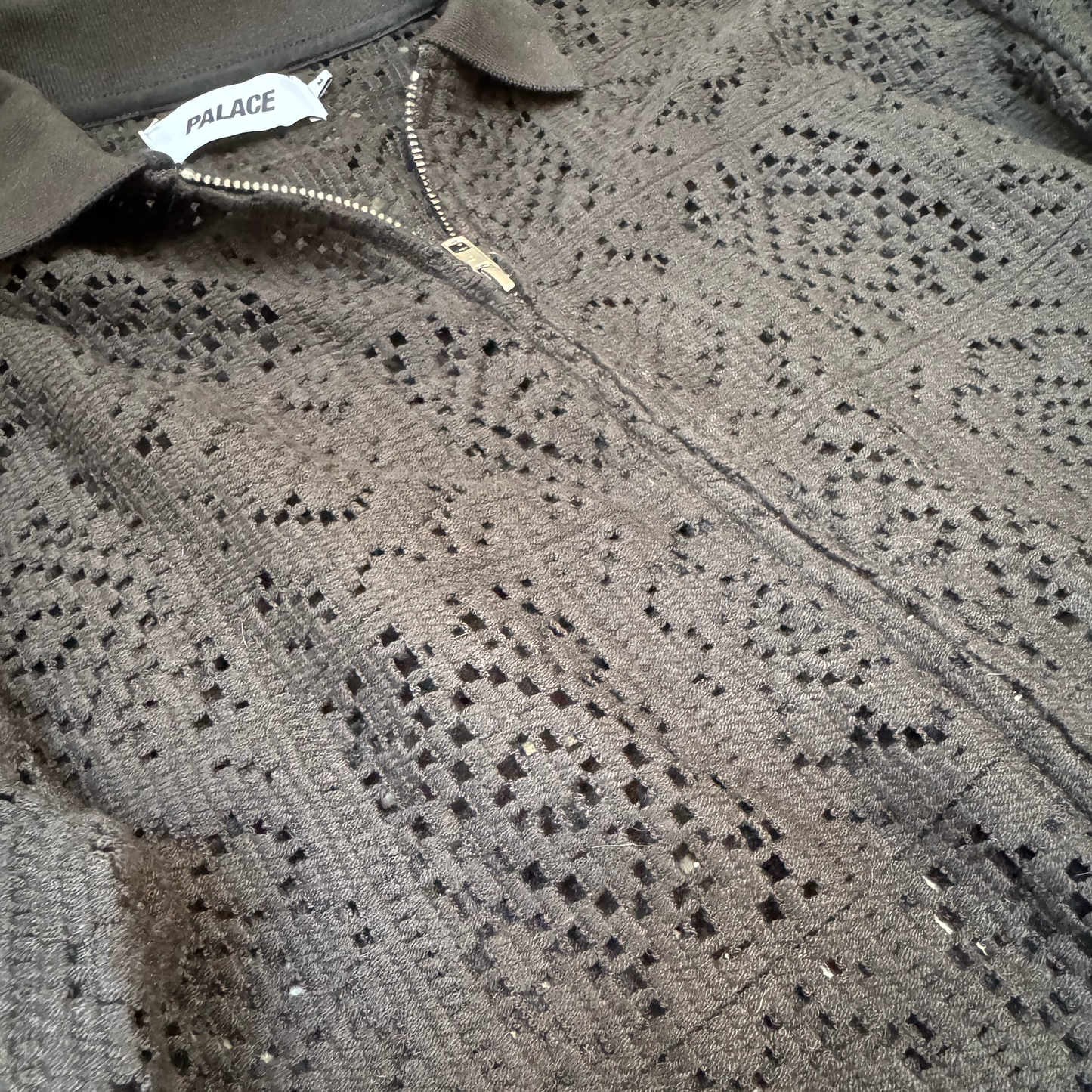 Palace Crochet Zip Polo